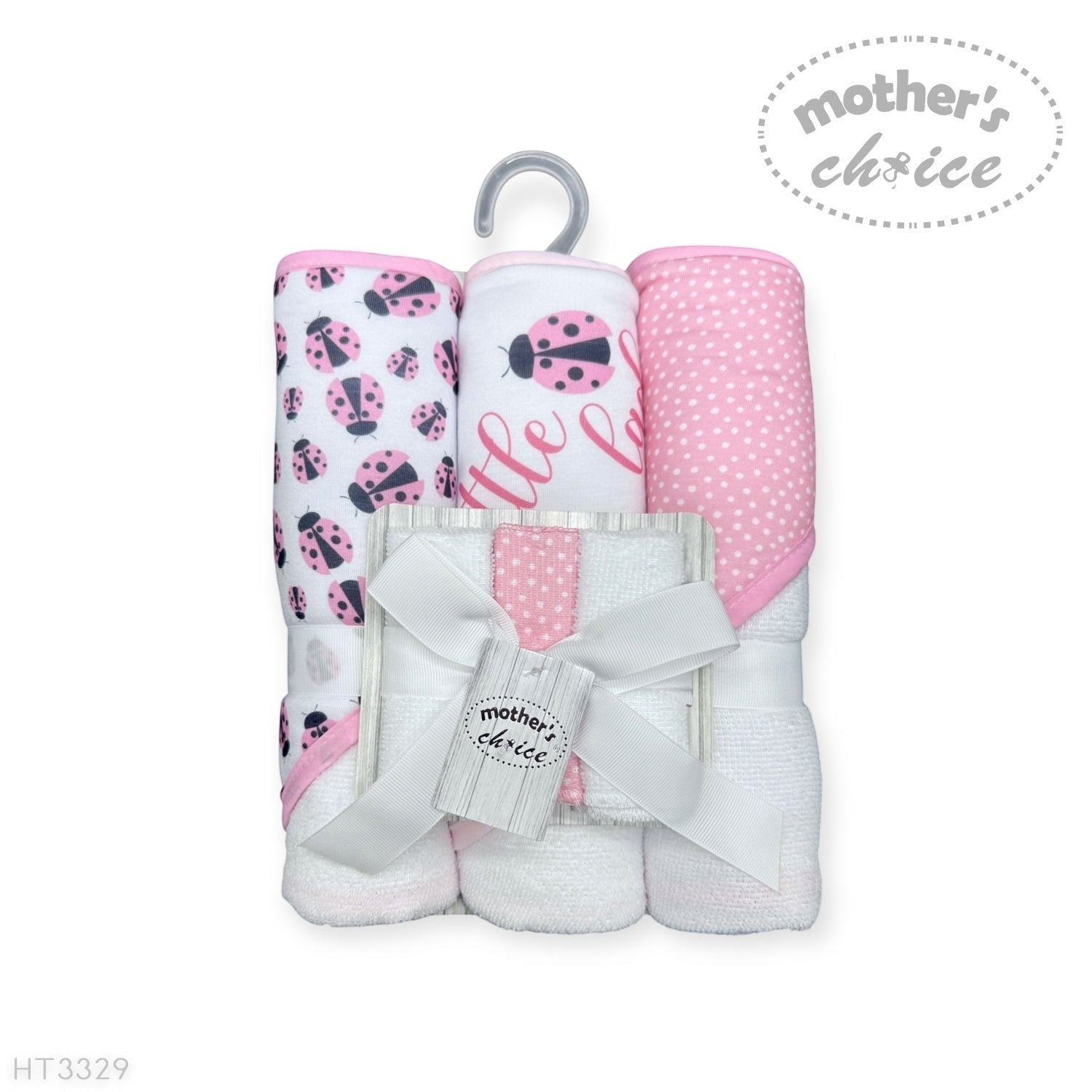 Mothers Choice  3 Piece Hooded Towels And 3 Piece Facecloths Ladybug