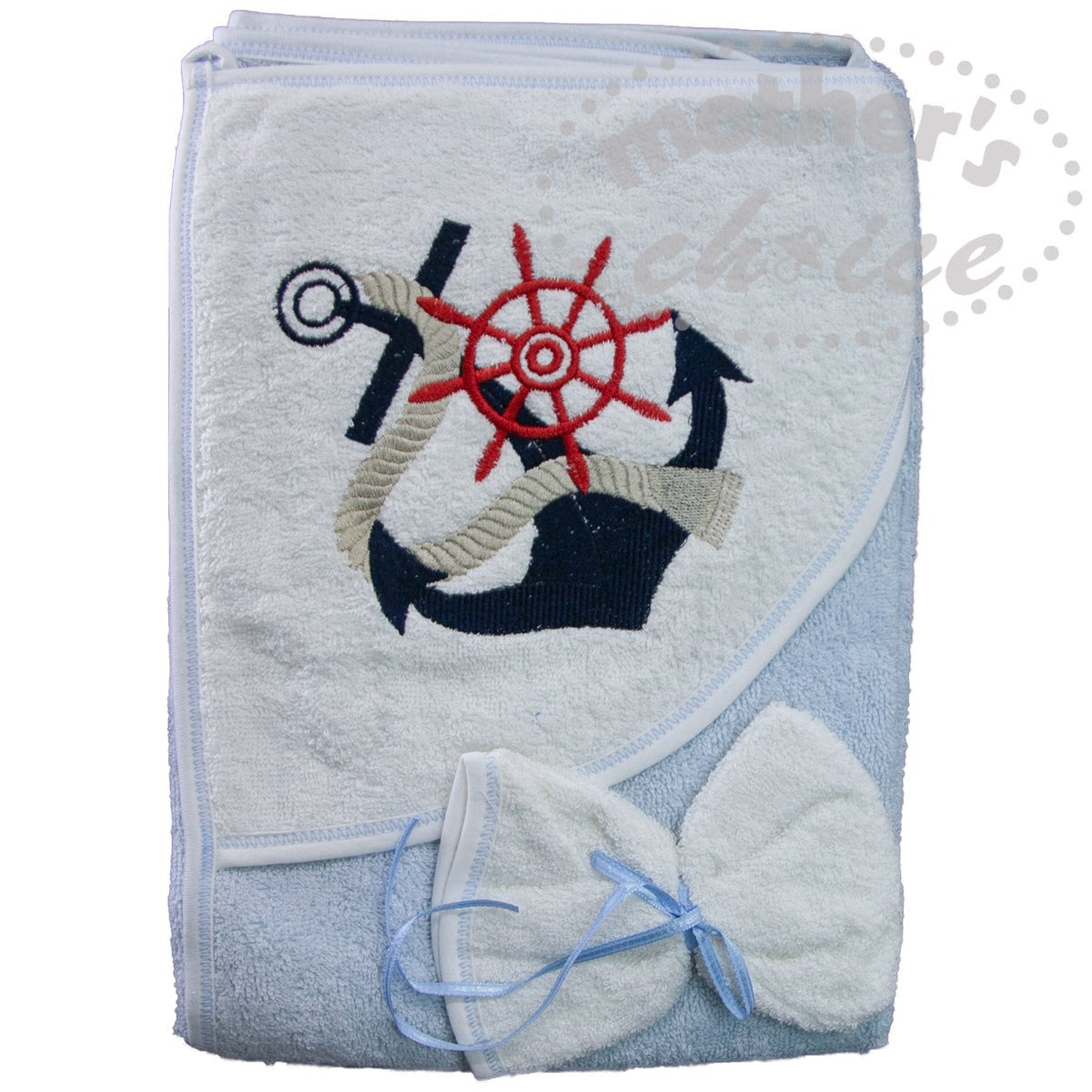 2 piece bath time set baby hooded towel facecloth