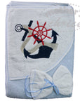 2 piece bath time set baby hooded towel facecloth