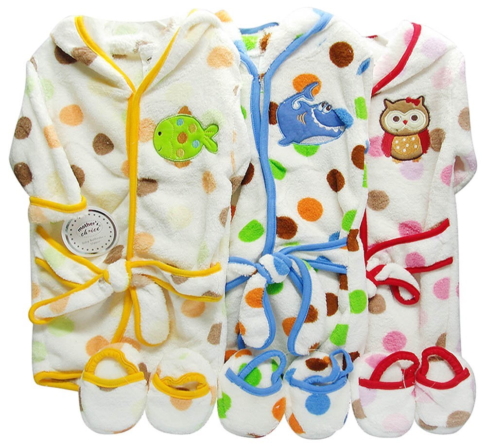 Mother's Choice Baby Fleece Gown And Slipper Set