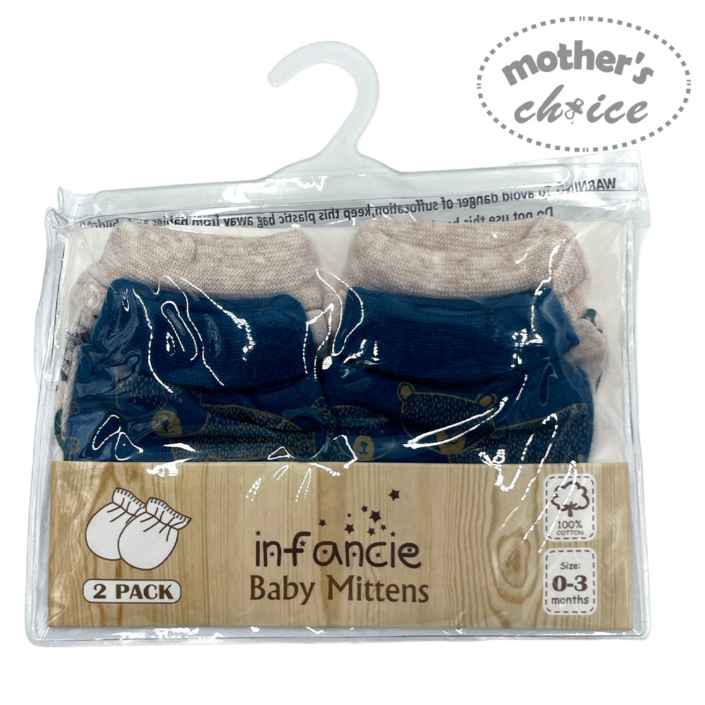 Mothers Choice 100% Cotton 2 Pack Mittens