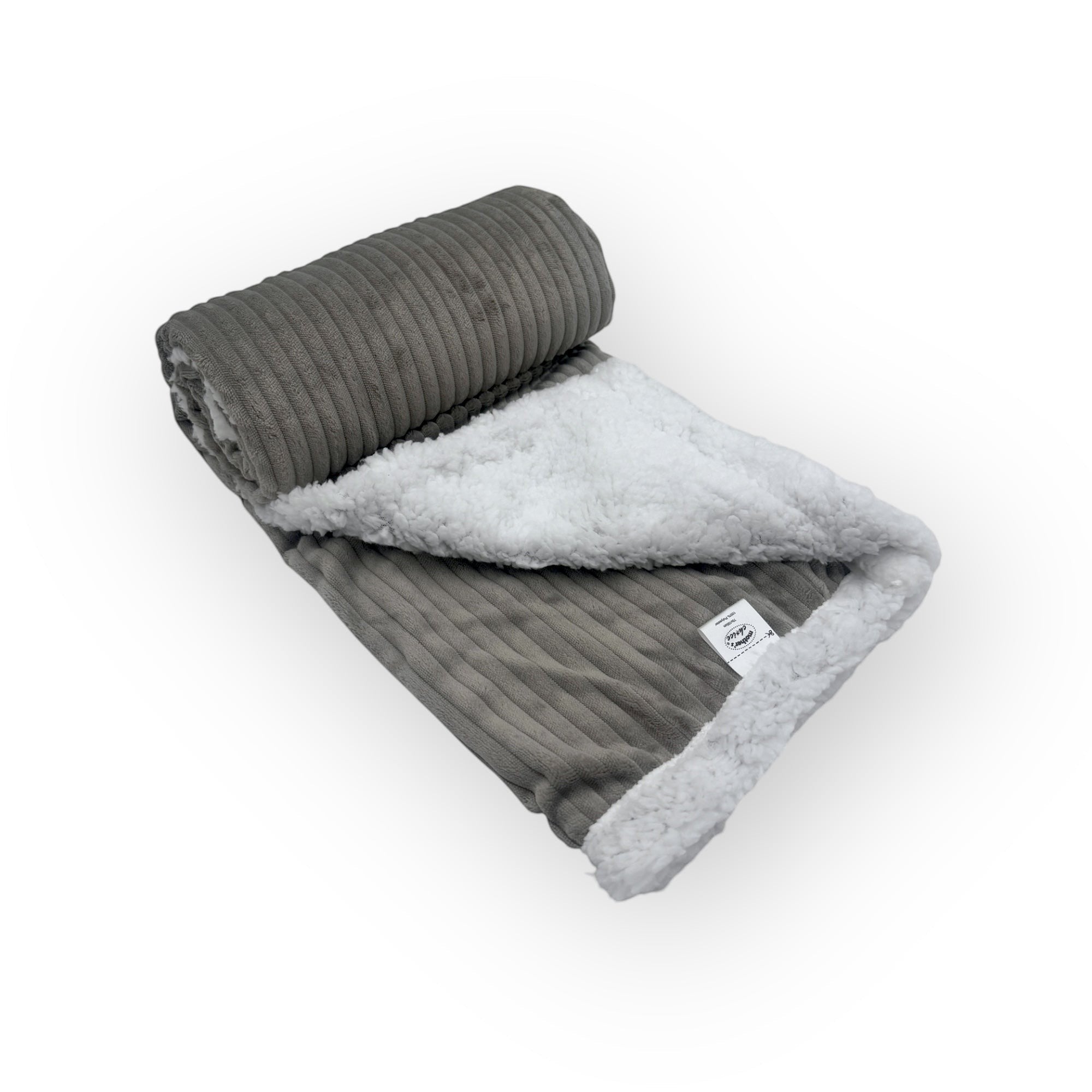 Mothers Choice  Sherpa Fleece Stripe Blanket Grey