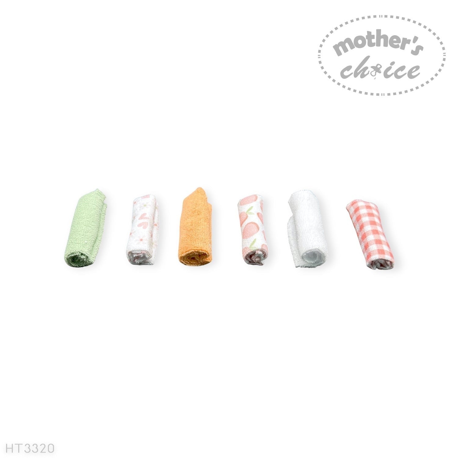 Mothers Choice  6 Pack Washcloth Set Peach Fruit