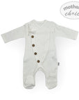 Mothers Choice  100% Cotton Side Button Romper Wht