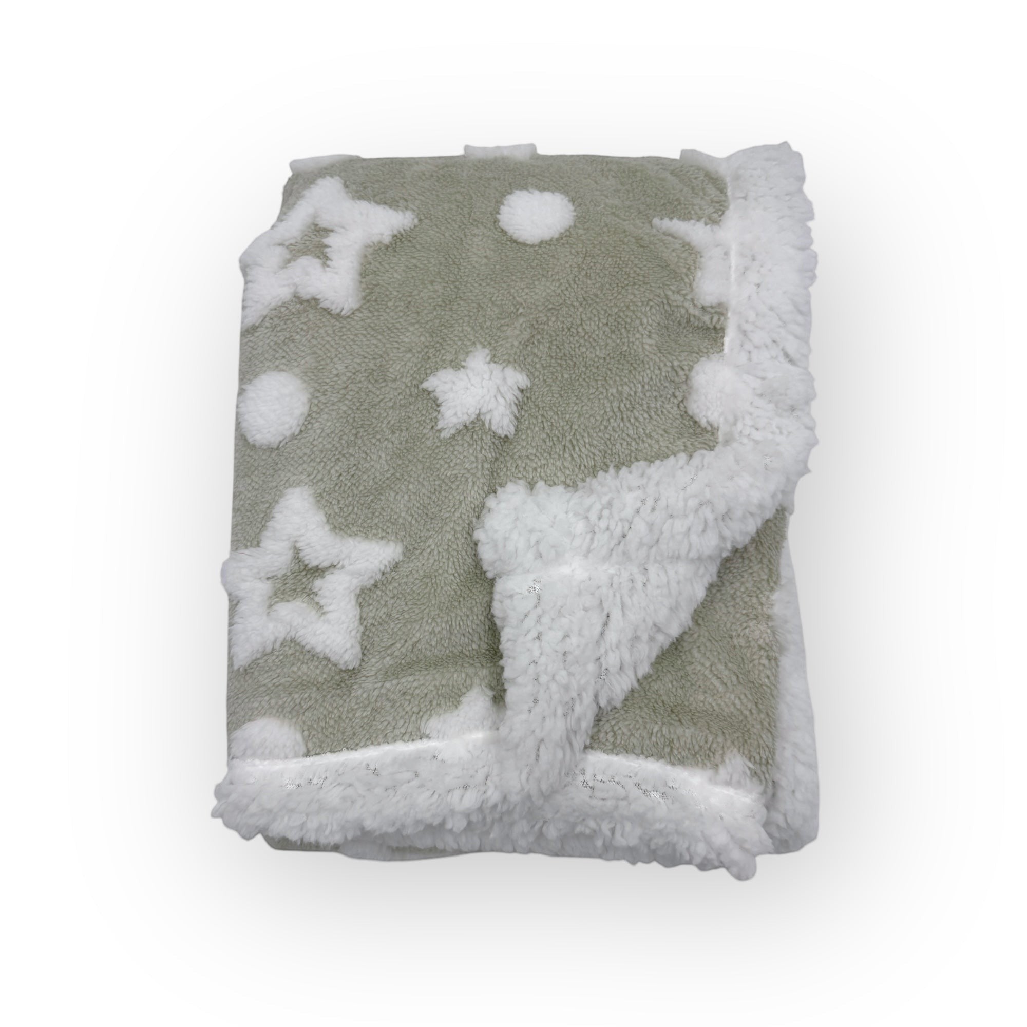 Mothers Choice  Sherpa Fleece Stars Blanket Grey