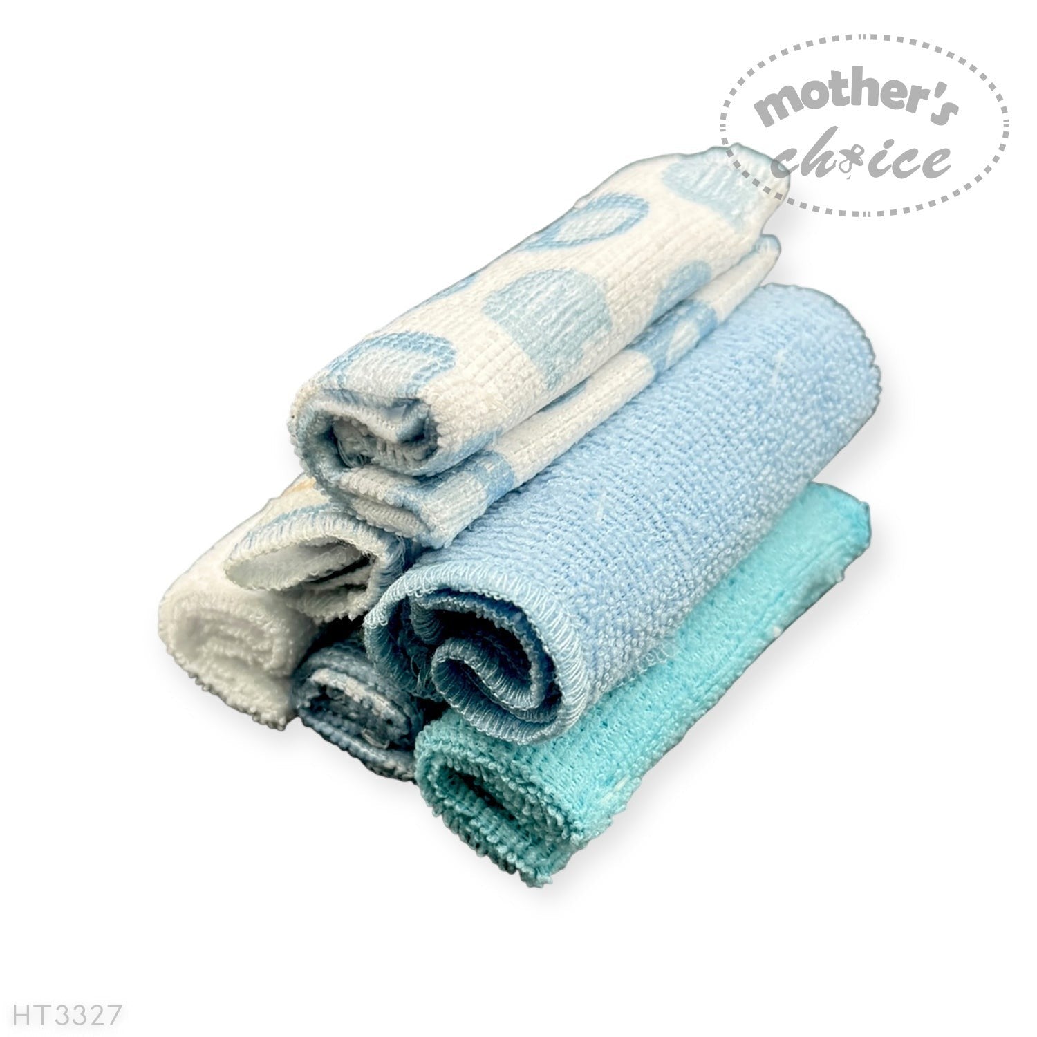 Mothers Choice  6 Pack Washcloth Set Blue Elie