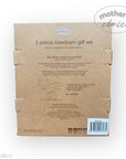 Back of a cardboard box packaging for a 3-piece newborn gift set with 'Mother's Choice' branding.