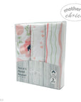 Pack of 3 flannel receiving blankets with floral and striped patterns, branded 'Mother's Choice'.