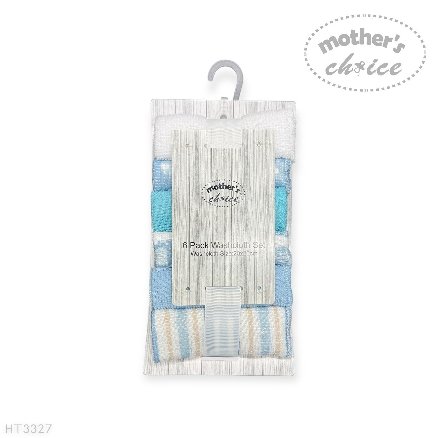 Mothers Choice  6 Pack Washcloth Set Blue Elie