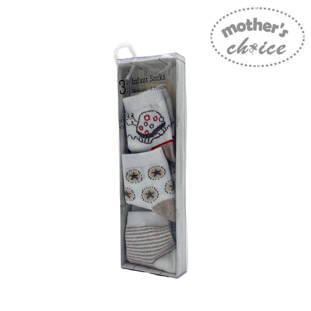 Mothers Choice 3 Pack Infant Socks Tortoise