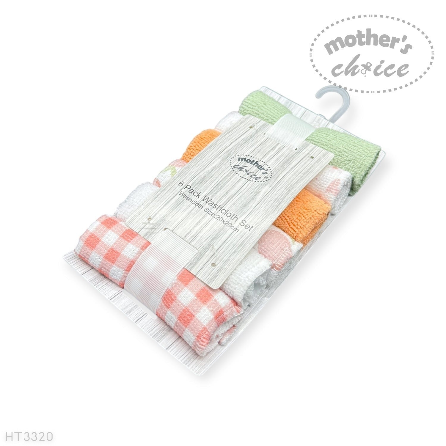 Mothers Choice  6 Pack Washcloth Set Peach Fruit