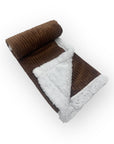 Mothers Choice  Sherpa Fleece Stripe Blanket Brown