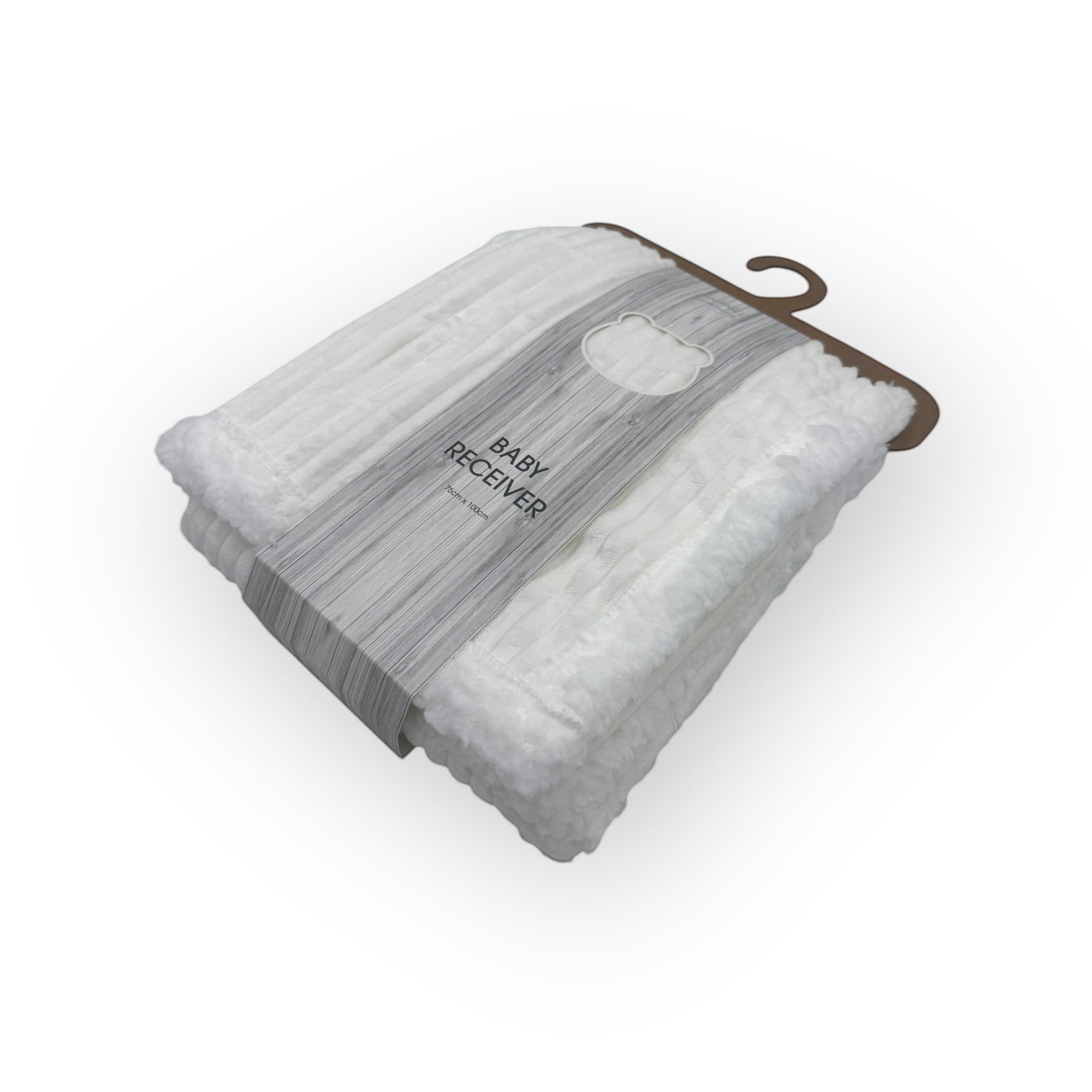 Mothers Choice  Sherpa Fleece Stripe Blanket White