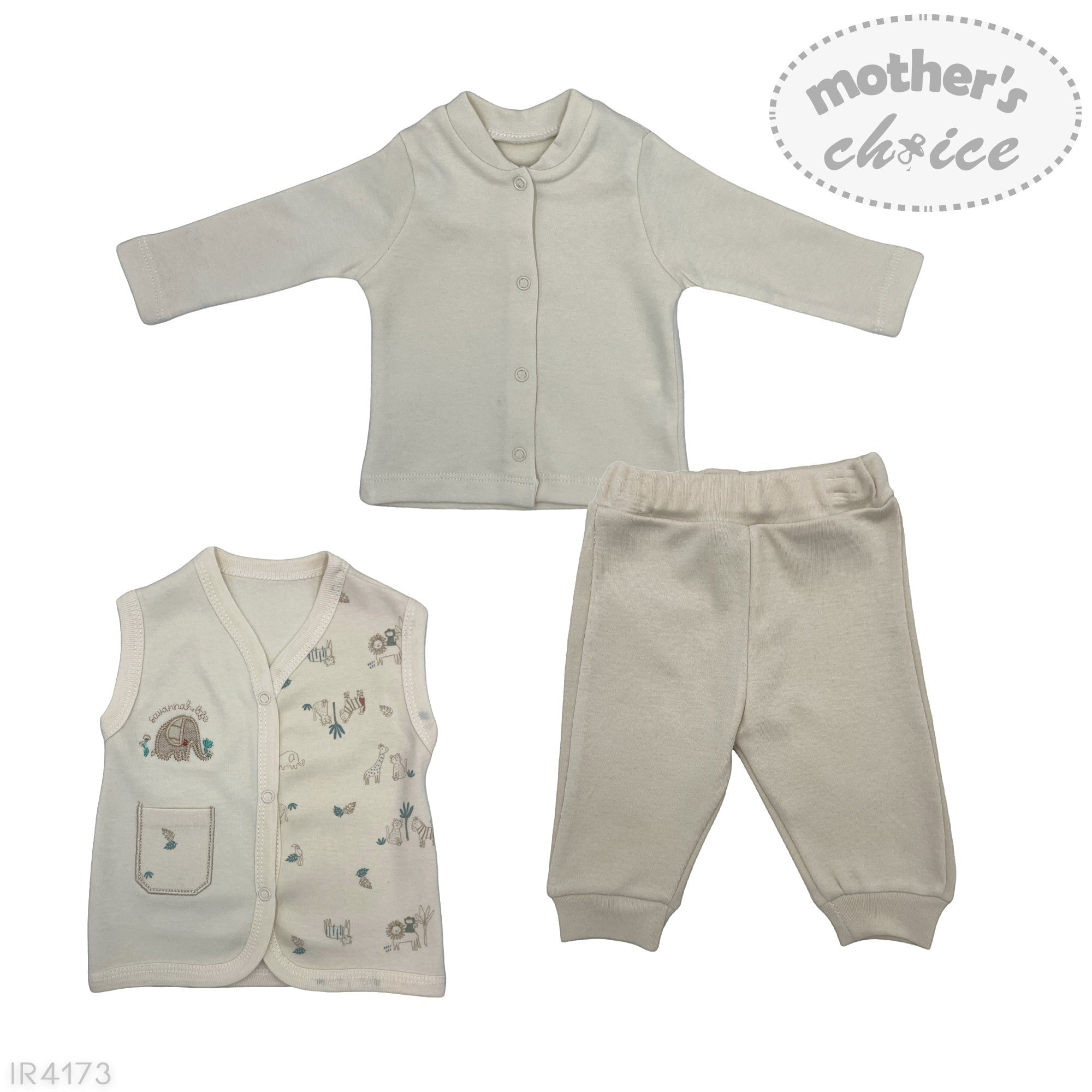 3 piece boys set natural safari baby outfit