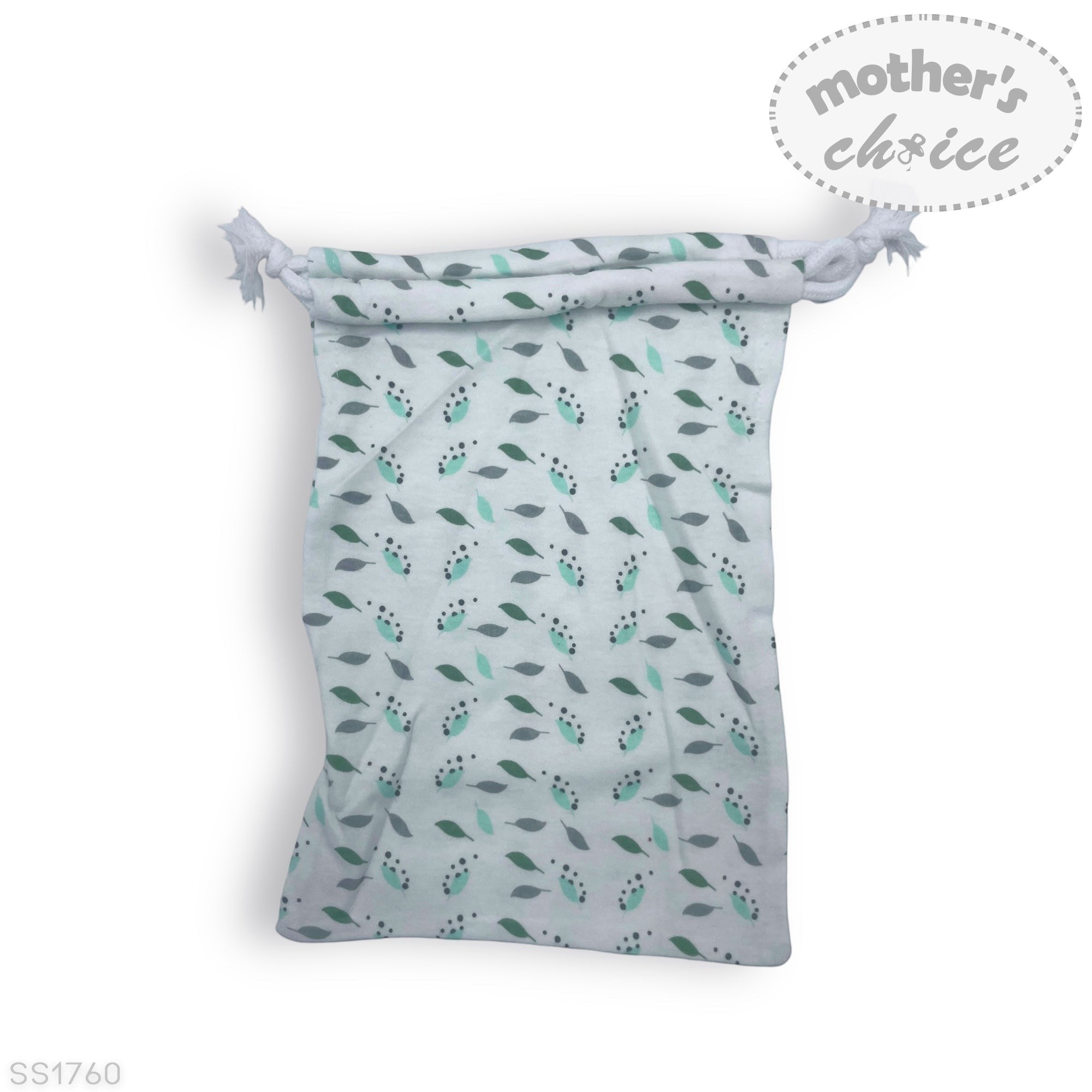Reusable shopping bag with floral pattern on a white background, branded 'Mother's Choice'.