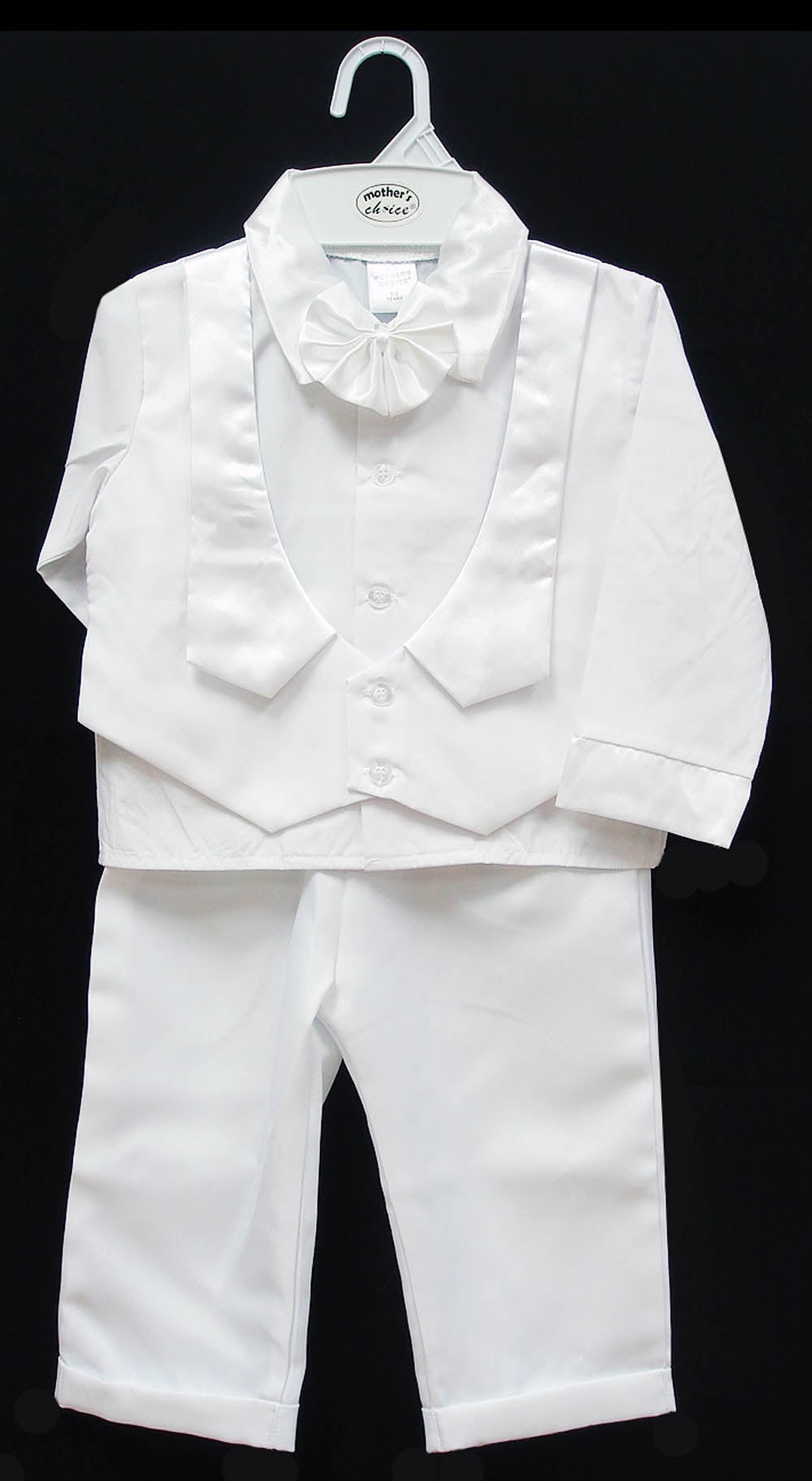 Mothers Choice Boys White Cristening Suit Longsleeve