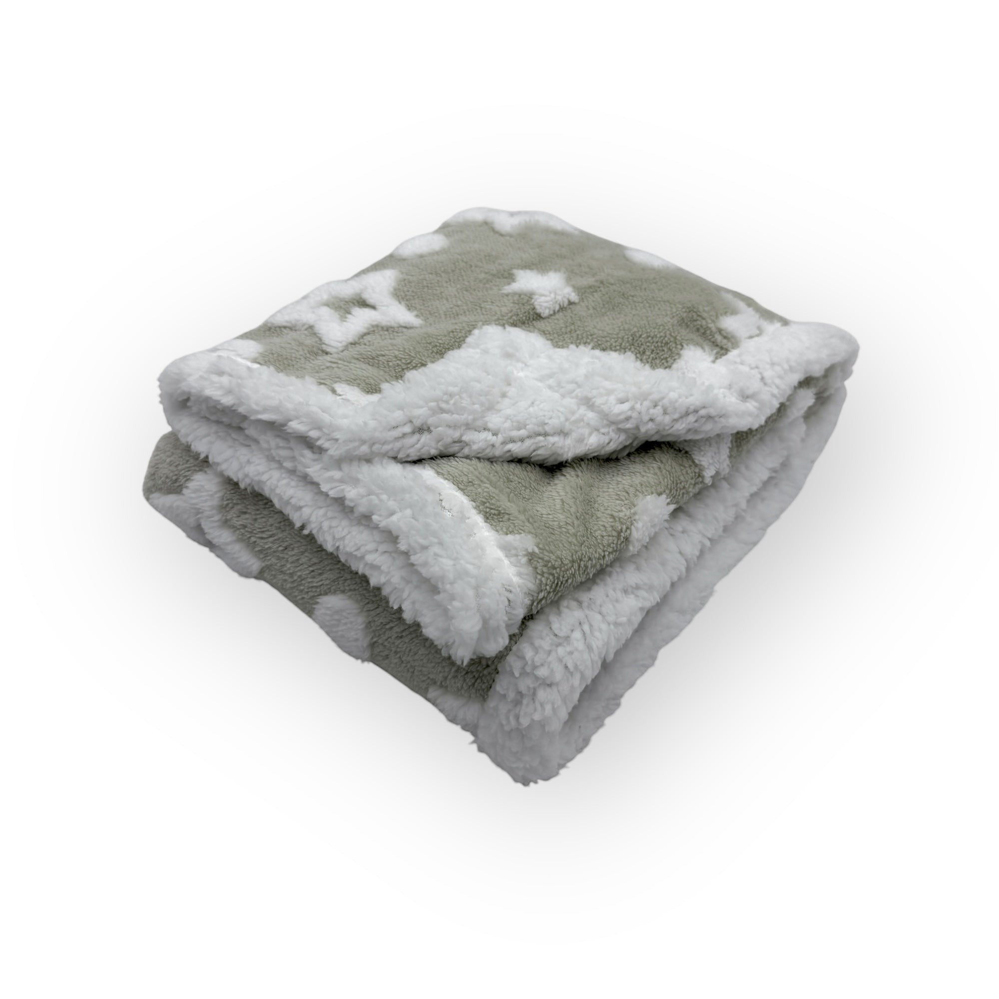Mothers Choice  Sherpa Fleece Stars Blanket Grey