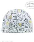 Baby hat with animal pattern on a white background, featuring 'Mother's Choice' branding.