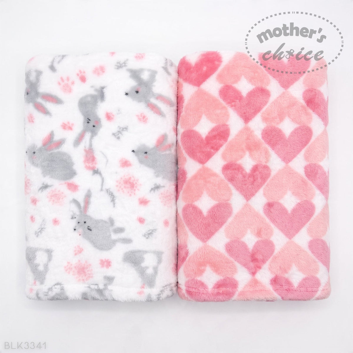 M/C 2 PACK FLEECE BLANKET BUNNIES