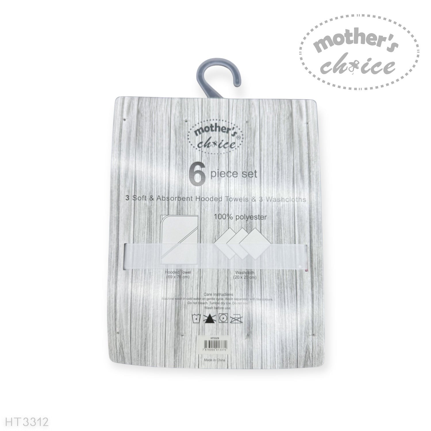 Mothers Choice  3 Piece Hooded Towels And 3 Piece Facecloths So Loved Pink  Roses