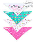 Mothers Choice Girls 4 Pack Bandana Bib `Fox`