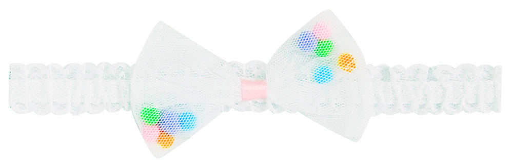 Mothers Choice Infant Girls Lace Headband White/ Multi Bow