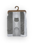 Mothers Choice  Sherpa Fleece Stripe Blanket Grey