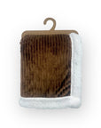 Mothers Choice  Sherpa Fleece Stripe Blanket Brown