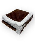 Mothers Choice  Sherpa Fleece Stripe Blanket Brown