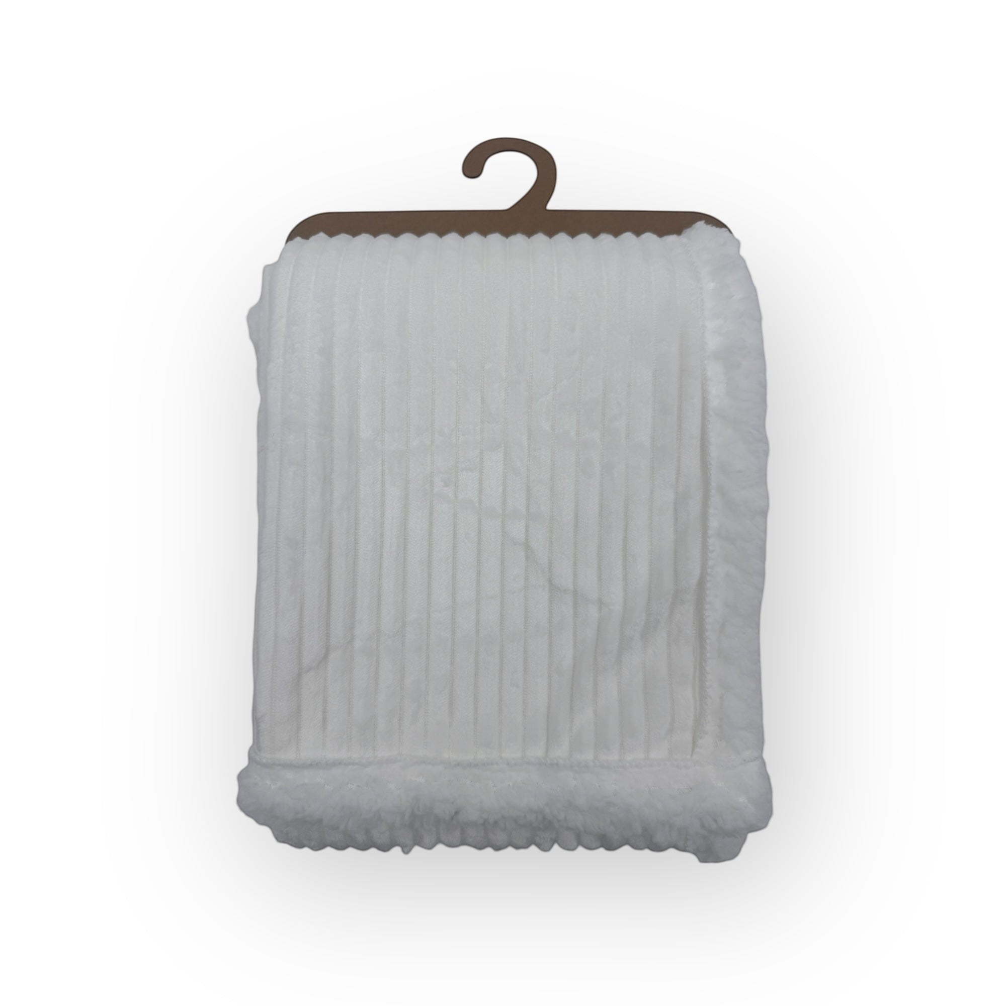Mothers Choice  Sherpa Fleece Stripe Blanket White