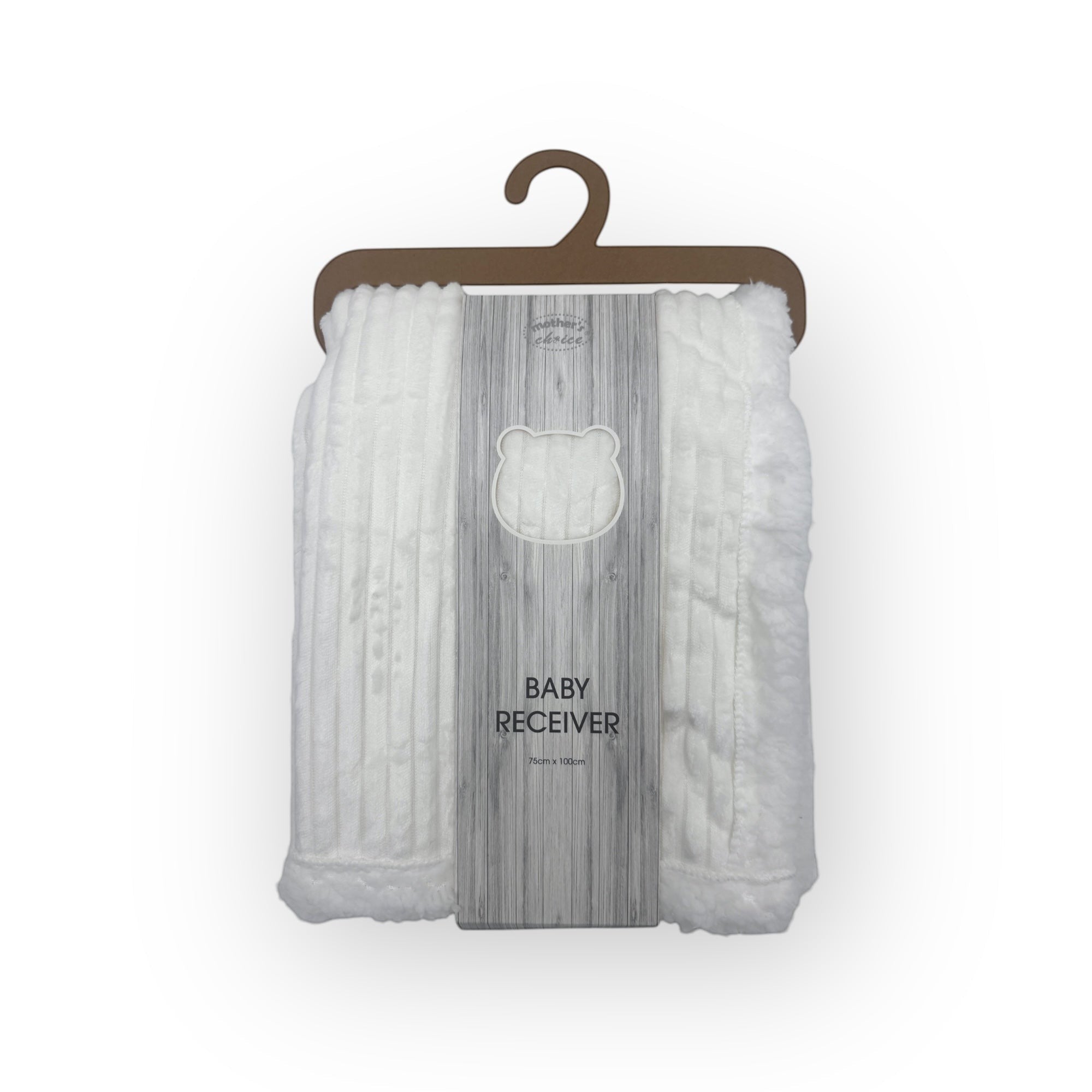 Mothers Choice  Sherpa Fleece Stripe Blanket White