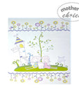 Illustration of two children playing with a treehouse and flowers, labeled 'Mother's Choice'.