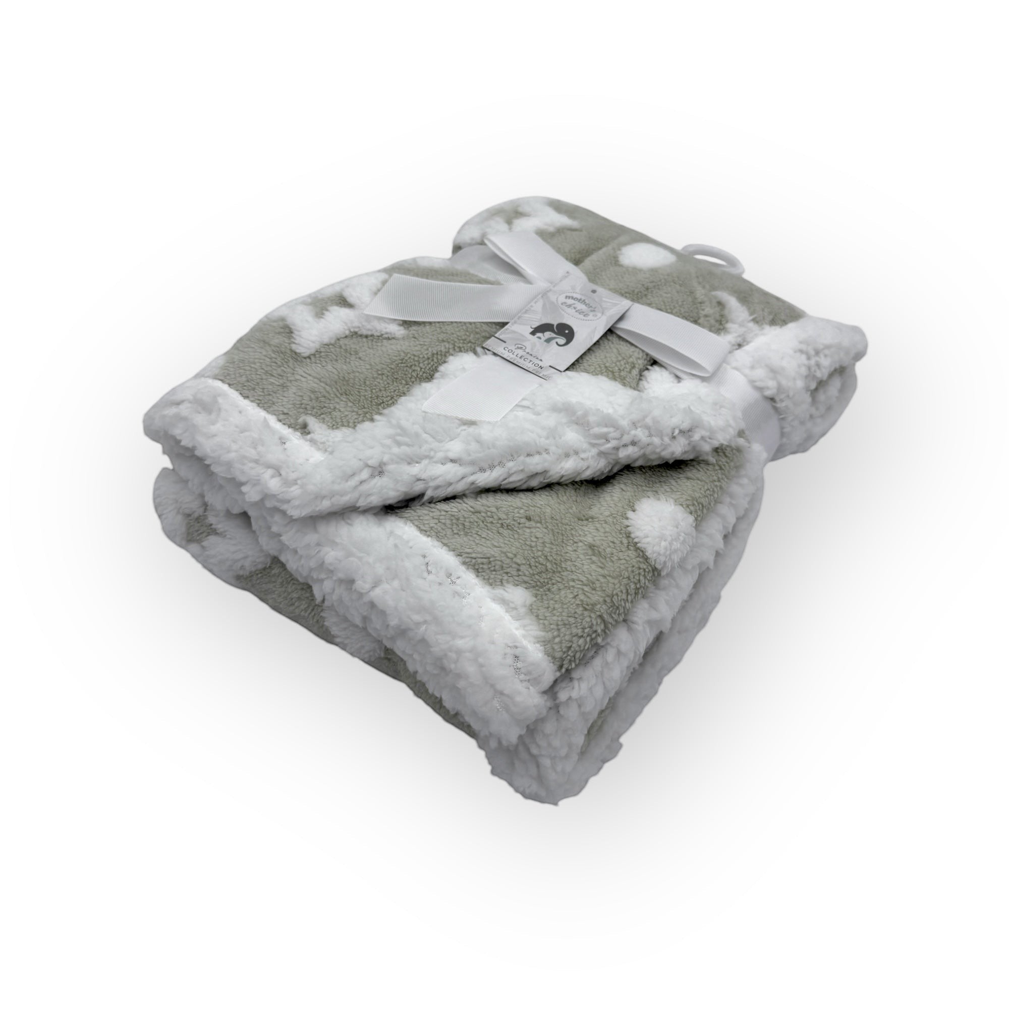Mothers Choice  Sherpa Fleece Stars Blanket Grey