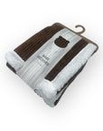 Mothers Choice  Sherpa Fleece Stripe Blanket Brown