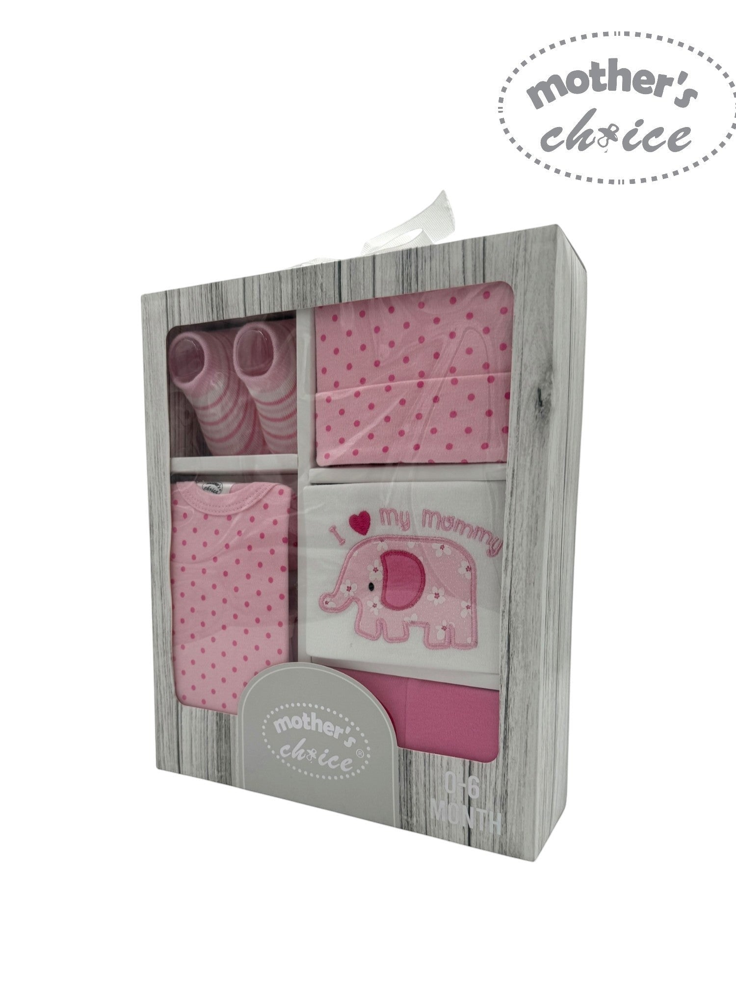 Mothers Choice 5  Piece Gift Set Pink Elephant