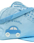 Mothers Choice Blue Round Top Nappy Bag Cute As A Button