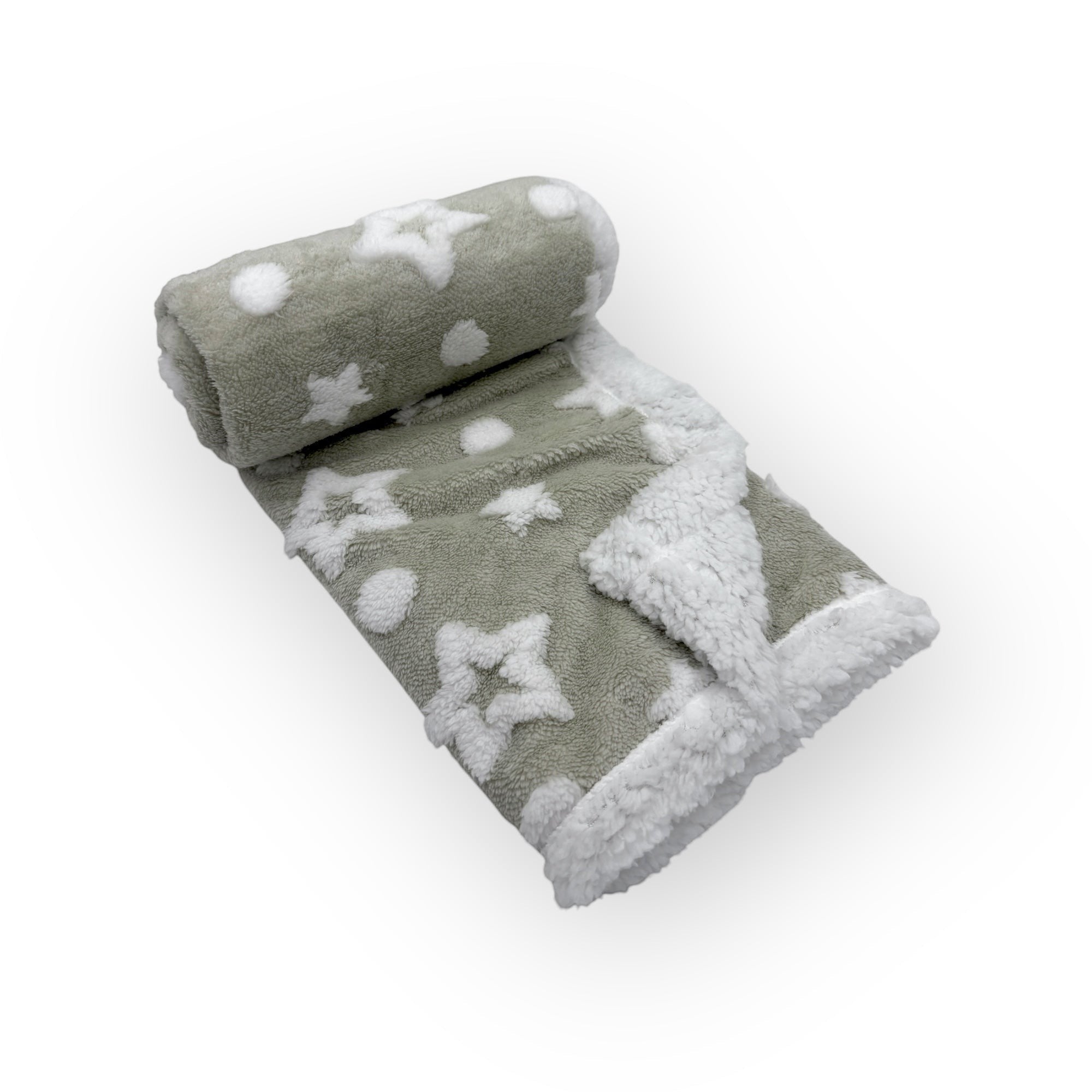 Mothers Choice  Sherpa Fleece Stars Blanket Grey