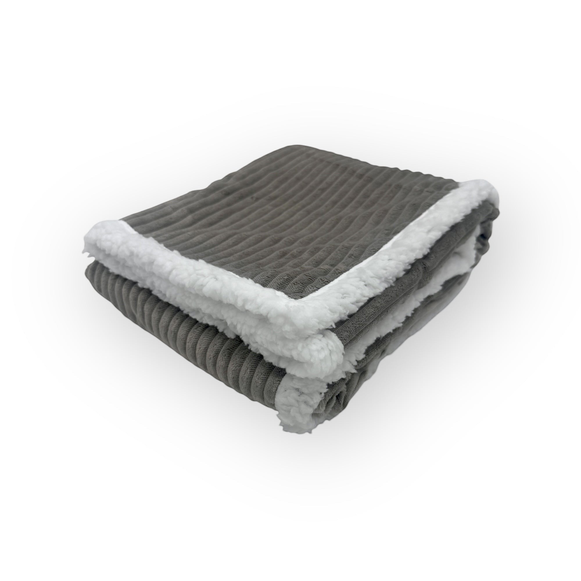 Mothers Choice  Sherpa Fleece Stripe Blanket Grey