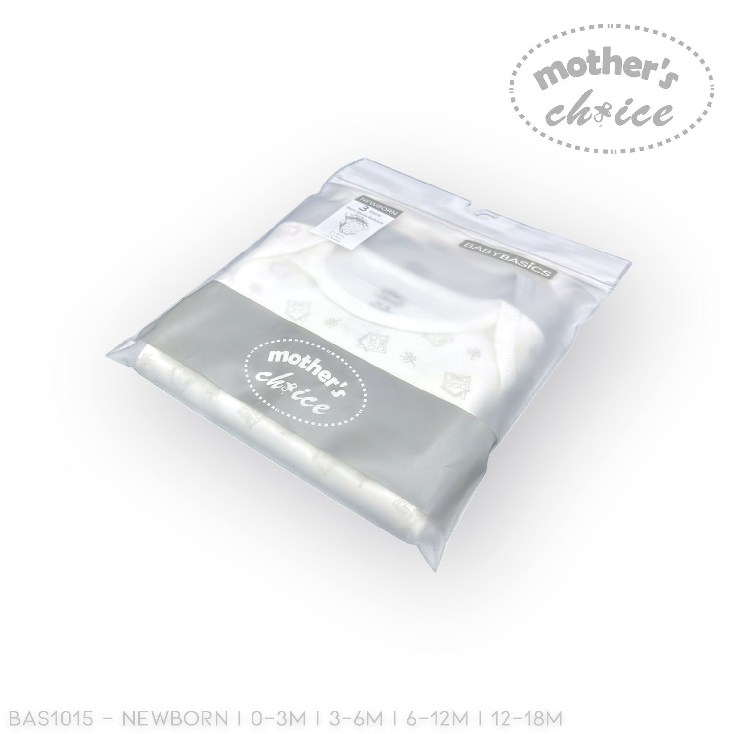 Clear plastic bag with 'mother's choice' branding on a white background