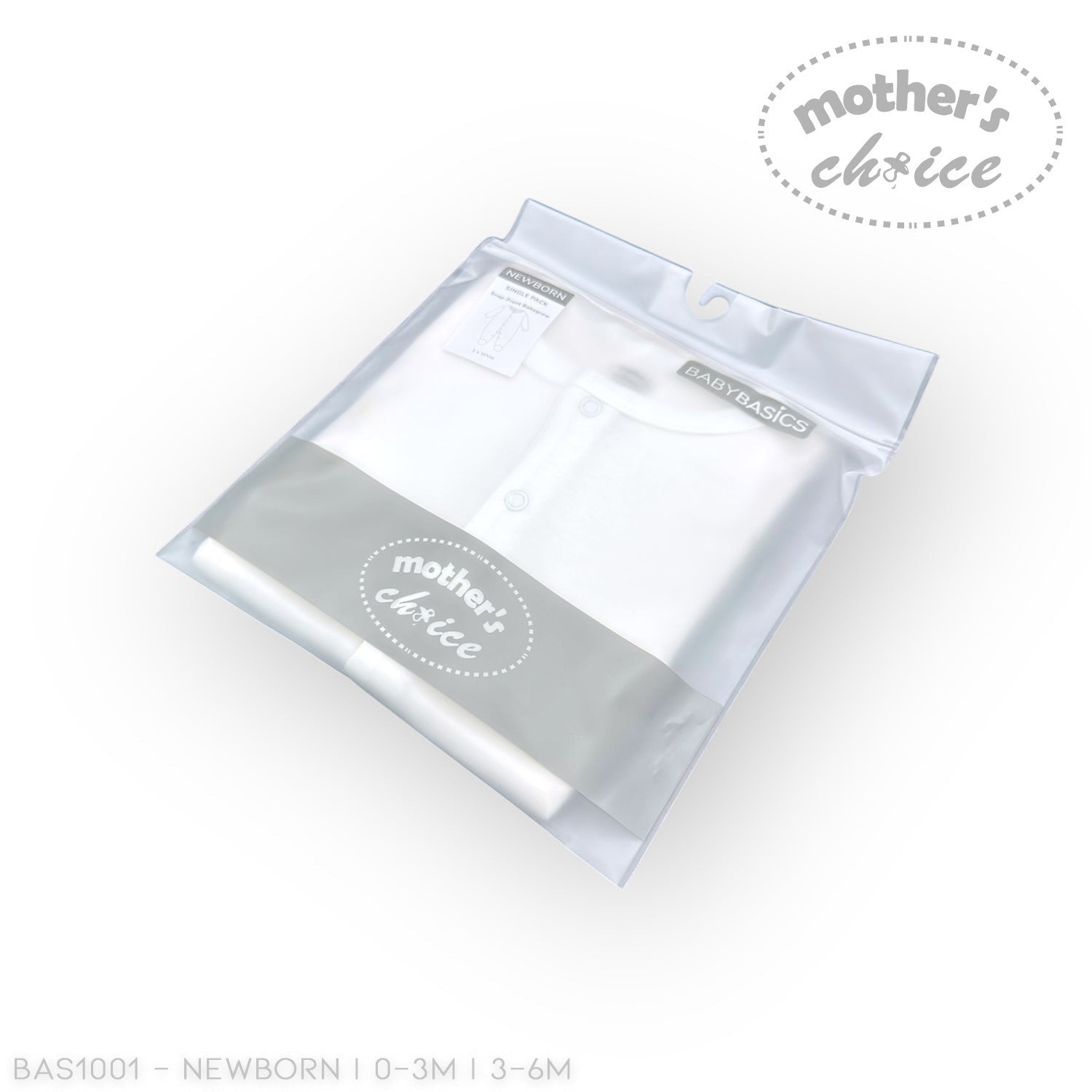 Clear plastic packaging with 'mother's choice' branding on a white background