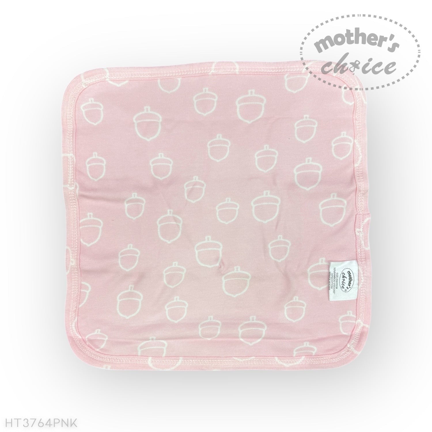 Pink pouch with white acorn pattern on a white background, featuring 'Mother's Choice' branding.