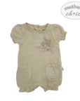 Baby romper with floral design on a white background, featuring 'mother's choice' branding.
