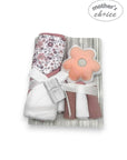 Mothers Choice  Hooded Towel And 4 Washcloths And Wash Sponge Flower