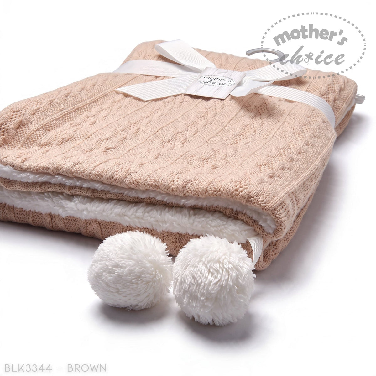 M/C DOUBLE LAYER WOVEN BLANKET BROWN