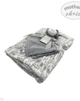 Baby blanket with plush toy on a white background, featuring 'Mother's Choice' branding.