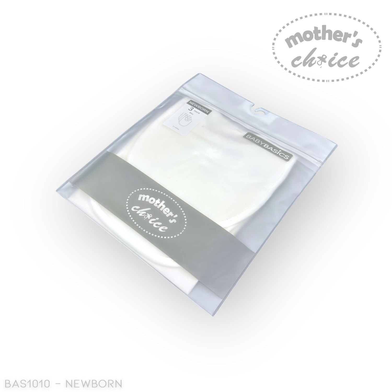 Clear plastic bag with 'mother's choice' branding on a white background