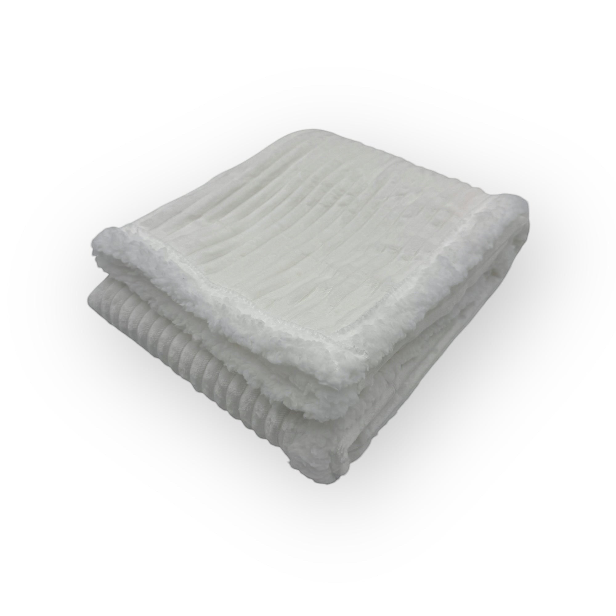 Mothers Choice  Sherpa Fleece Stripe Blanket White