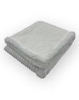 Mothers Choice  Sherpa Fleece Stripe Blanket White