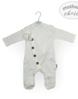 Mothers Choice  100% Cotton Side Button Romper Wht