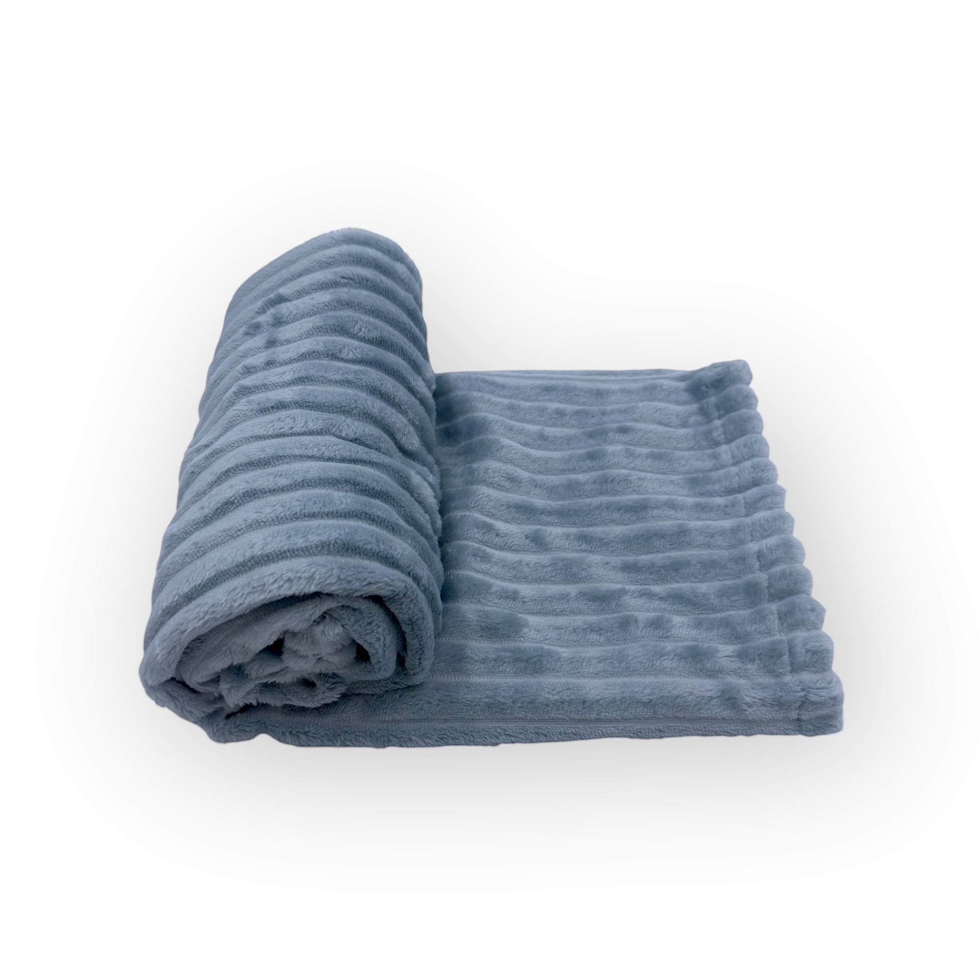 Mothers Choice  Single Layer Sherpa Fleece Stripe Blanket Blue